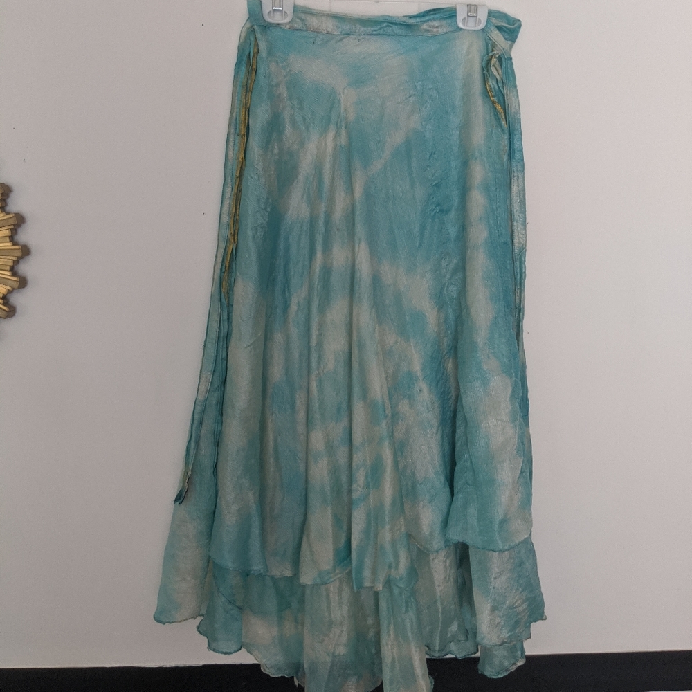 Tie dye wrap skirt